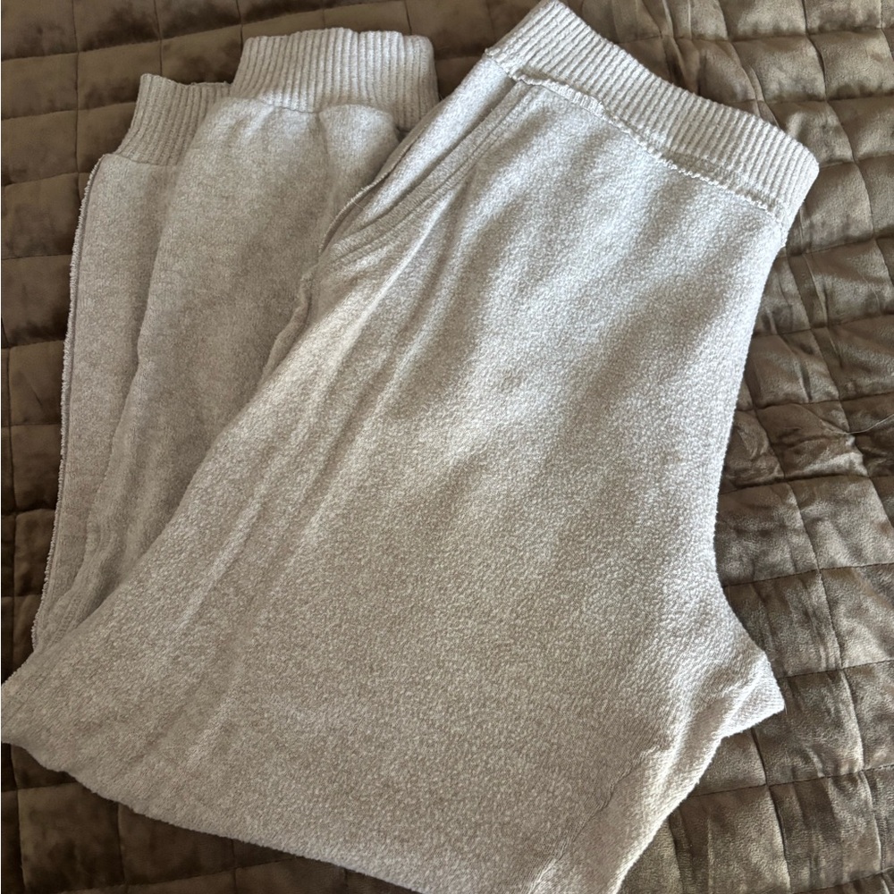 Cream Jogger Track Pants with Elastic Waistband
